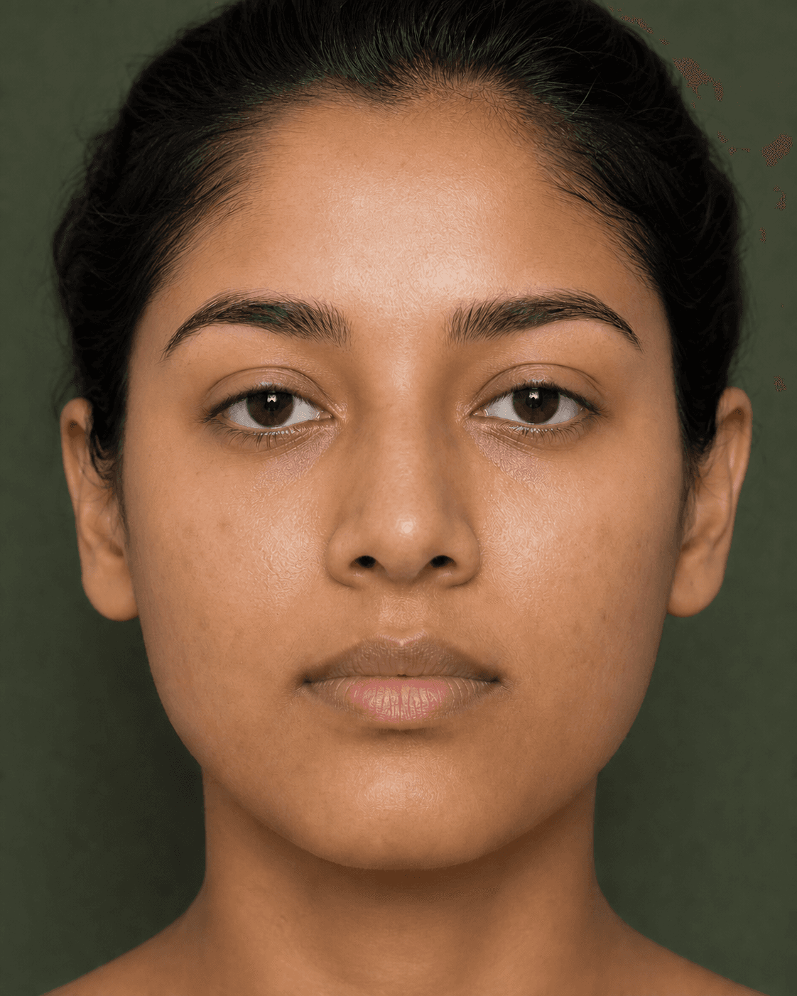 Mujer con marcas visibles después de un brote, visualización posterior