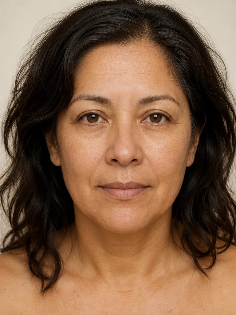 Mujer con líneas finas, visualización posterior
