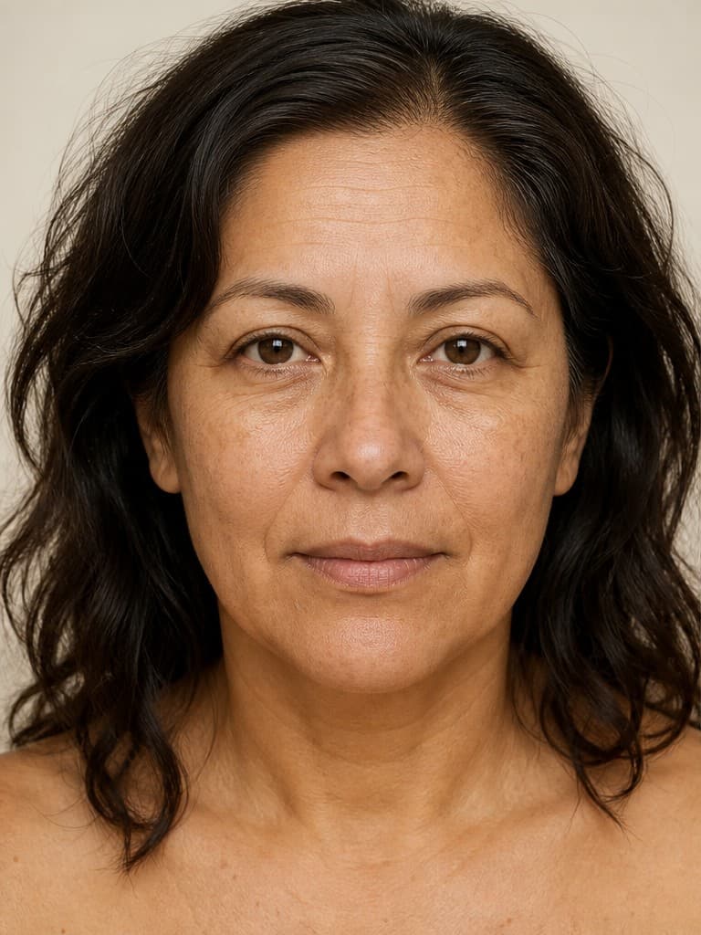 Mujer con líneas finas, visualización inicial