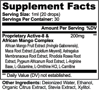 Datos del suplemento — Gotas Diet Ultra 1 oz